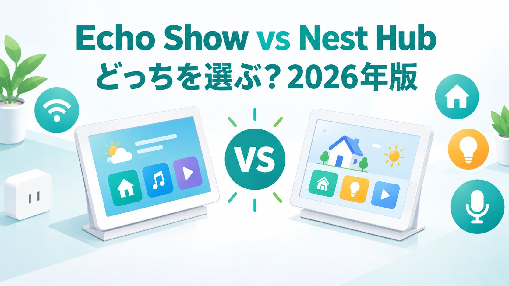Echo Show vs Google Nest Hub｜スマートディスプレイはどっちを選ぶ？