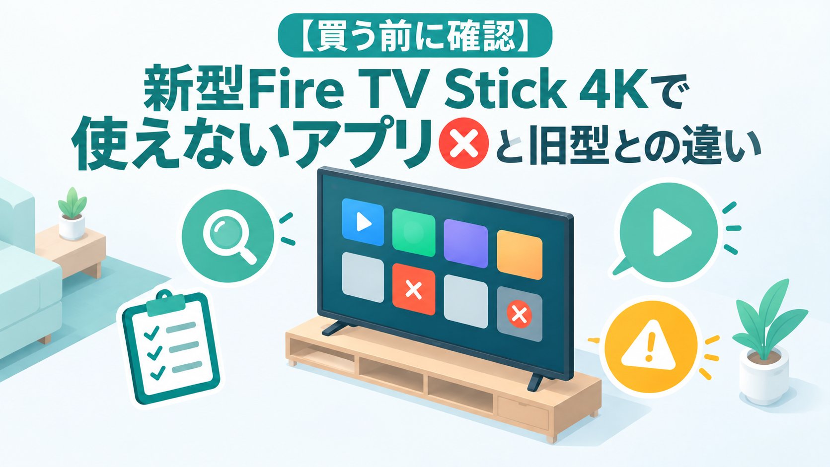 新型Fire TV Stick 4Kで使えないアプリと旧型との違い